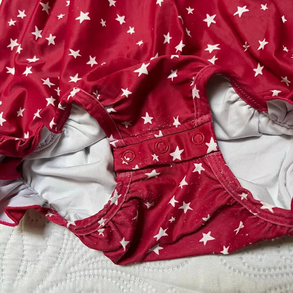 SweetHoney One Piece Red Stars Swimsuit 3T